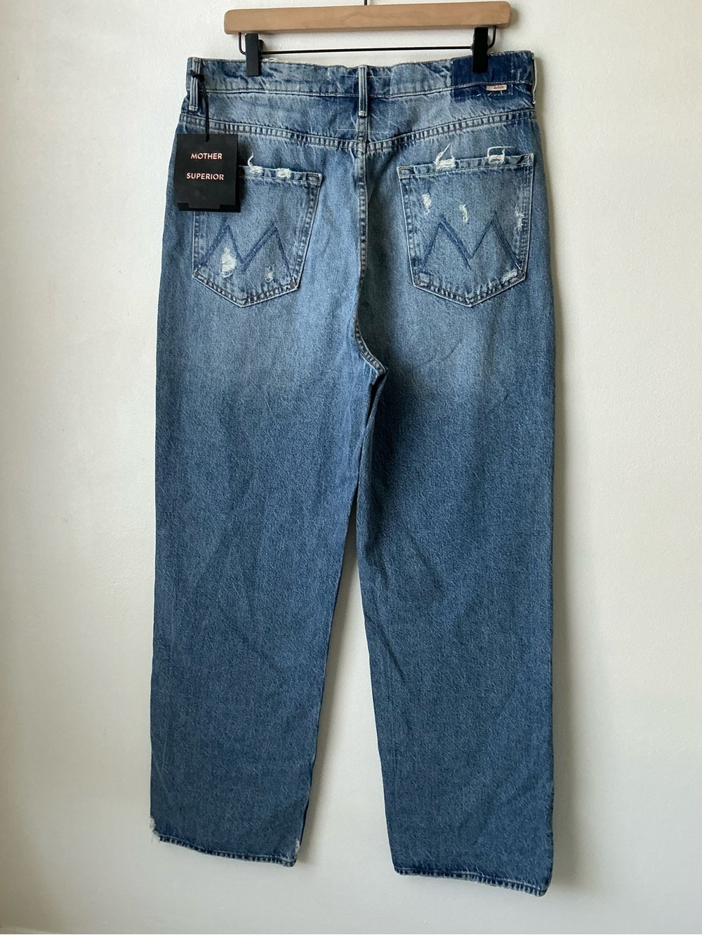 NWT MOTHER SUPERIOR Jeans High Waisted Tunnel Vision Sneak Blue Size 33 - Picture 4 of 15